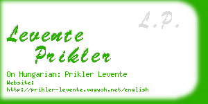 levente prikler business card